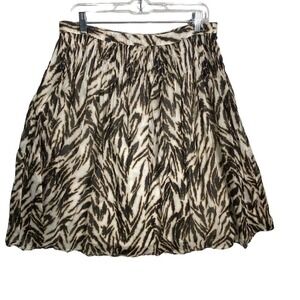 Talbots Animal Print Pleated Full Skirt Size 12
